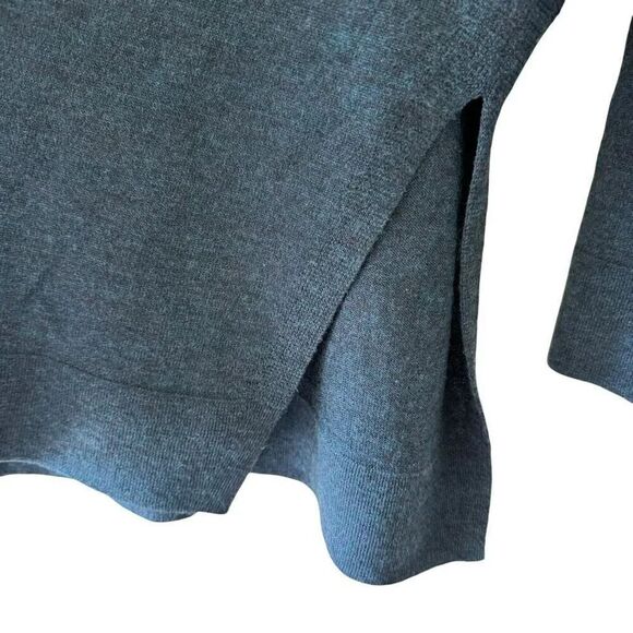 Eileen Fisher Crewneck Navy Green Blue Merino Wool Sweater  SZ SP #2292 - Picture 4 of 13